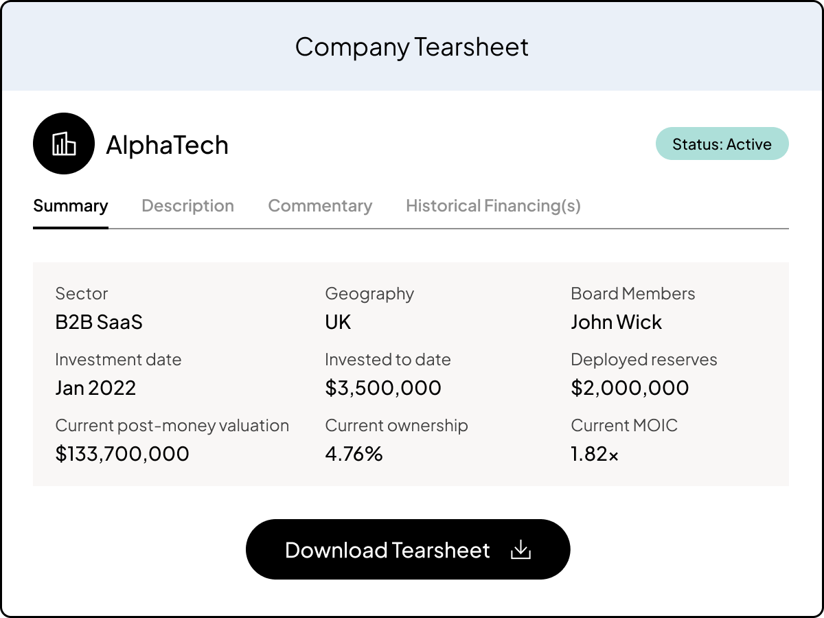 Portfolio reporting UI 3