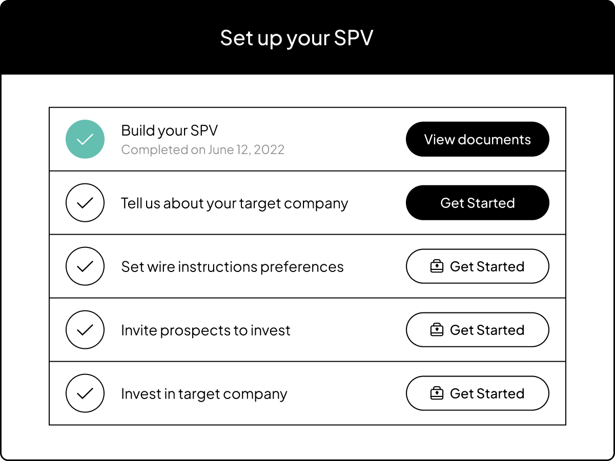 SPV setup Carta UI