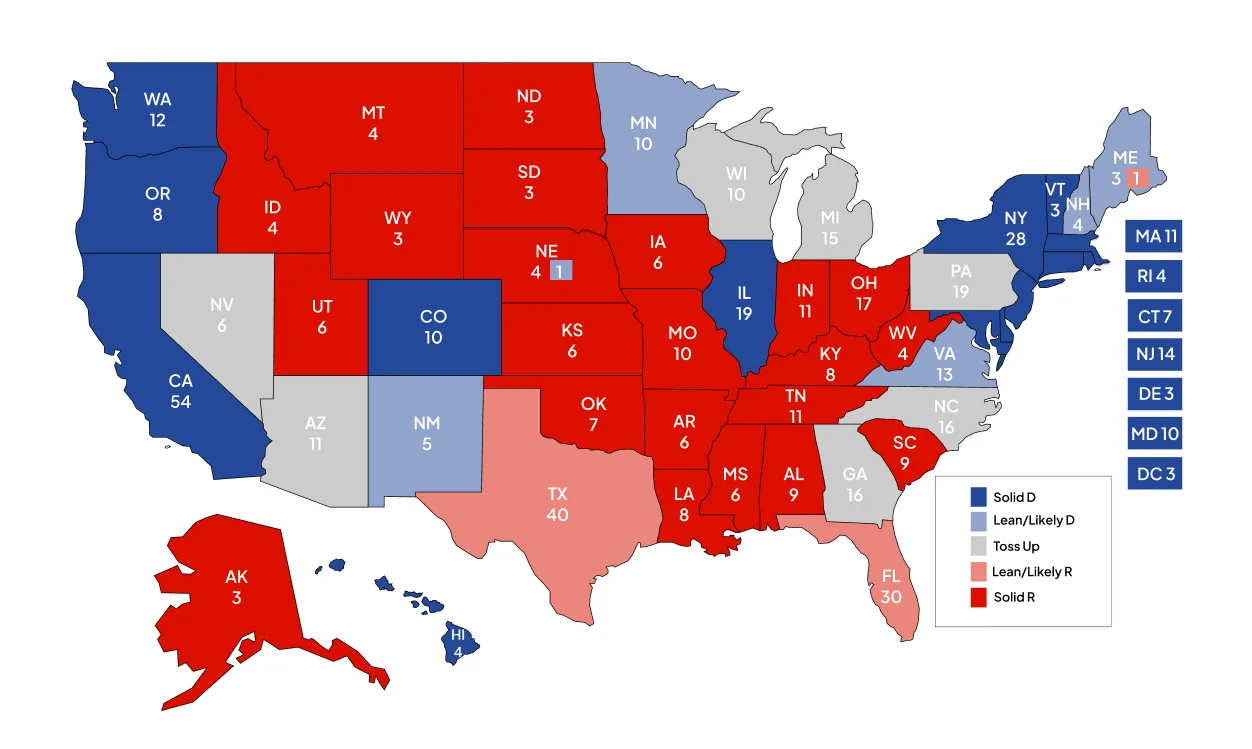 Electoral college map