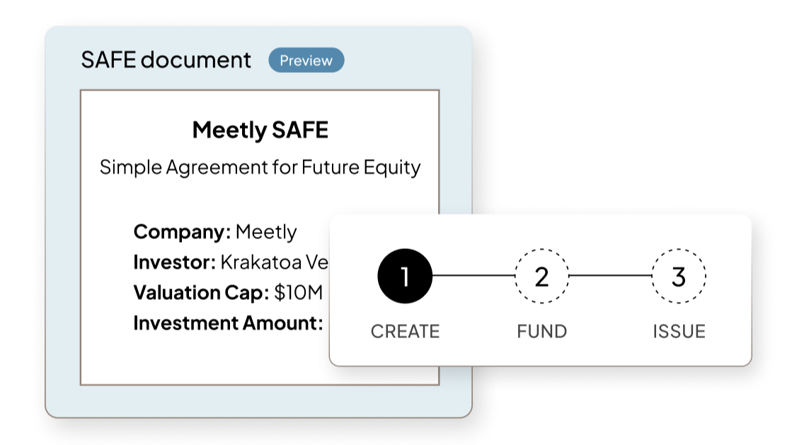 Cap Table UI | Feature | Product Page | "SAFE financings"