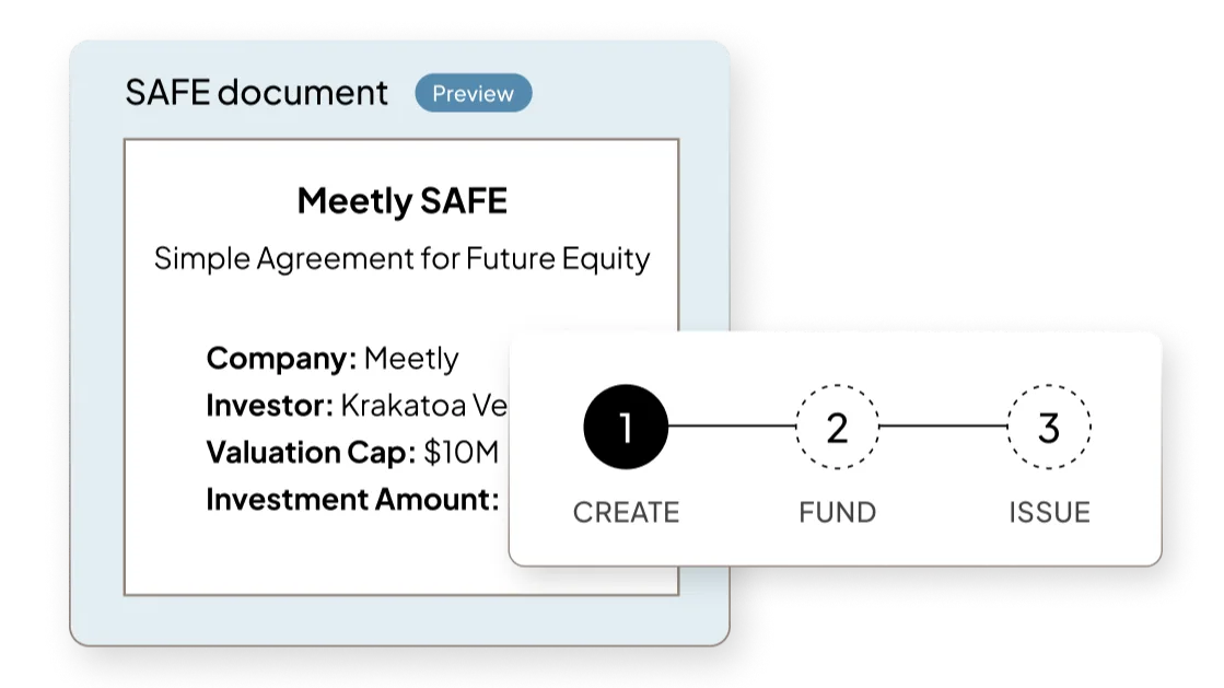 Cap Table UI | Feature | Product Page | "SAFE financings"