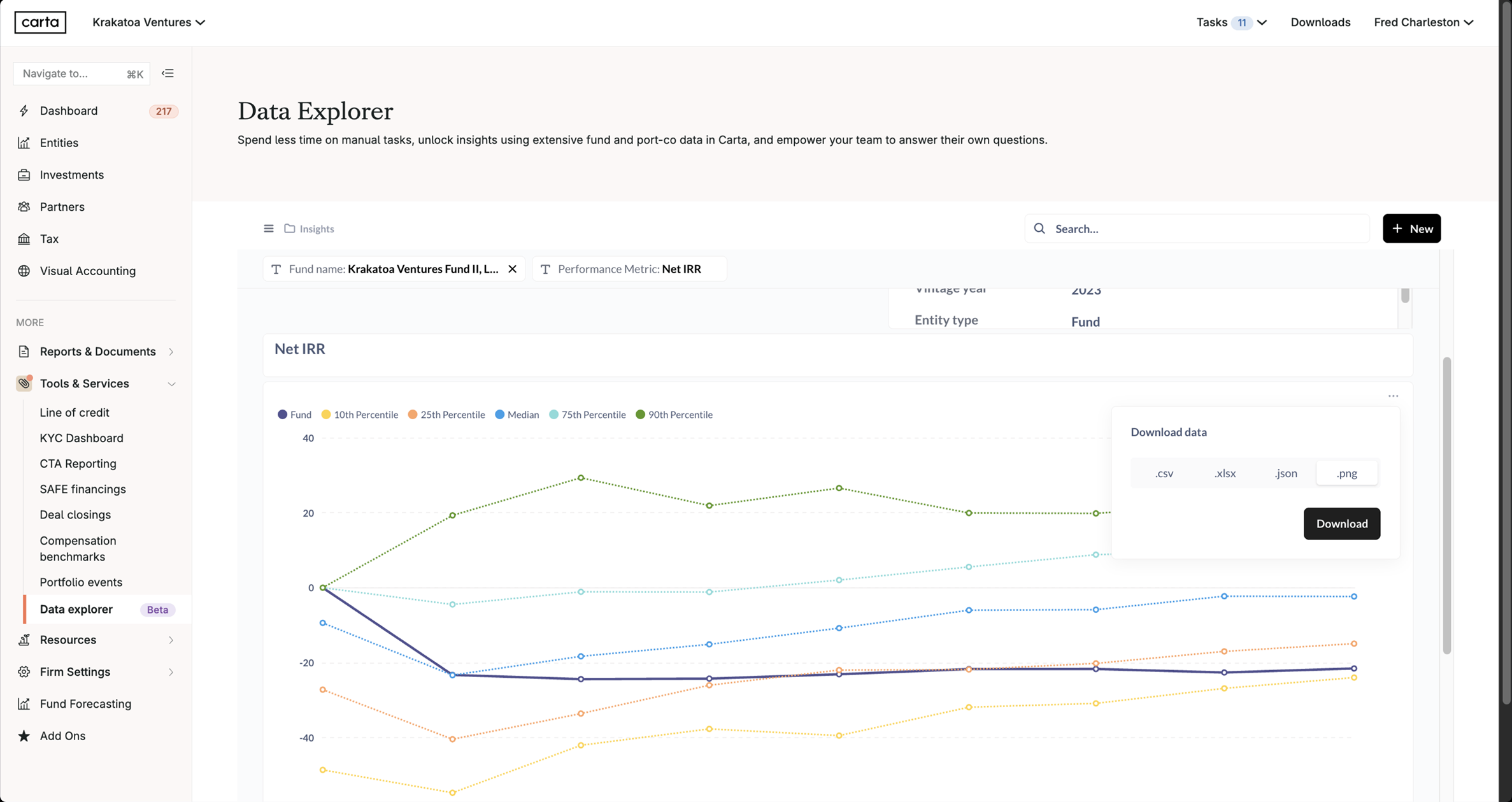 Explore Fund Data Product Tour Screenshot