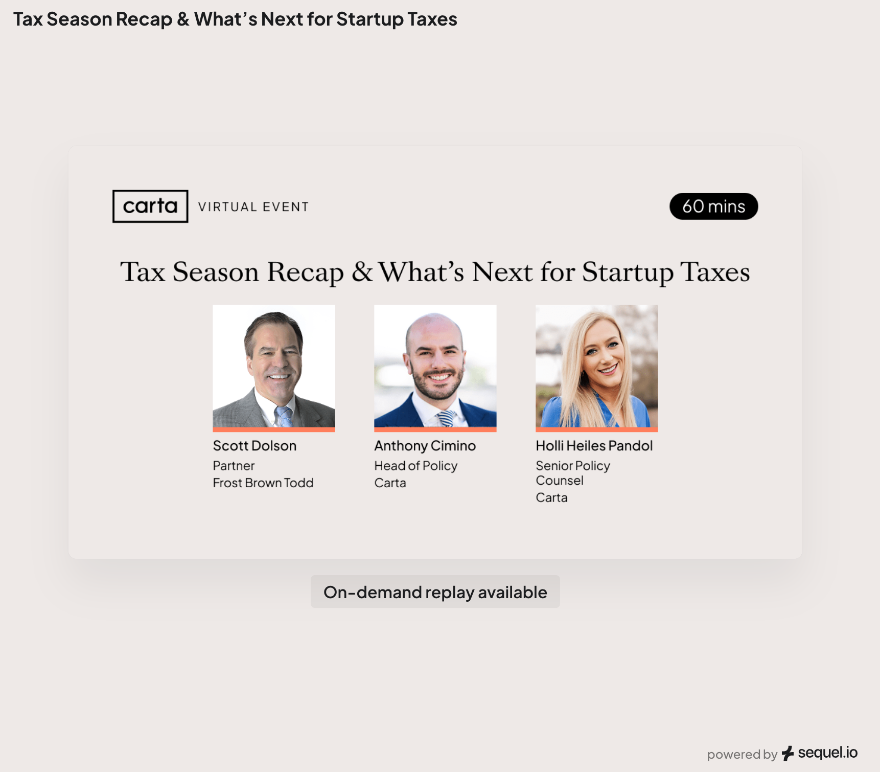 Tax Season Recap & What’s Next for Startup Taxes