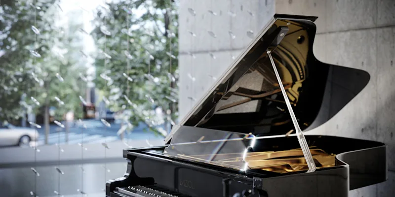 First Light, Residential Lobby, Fazioli Piano