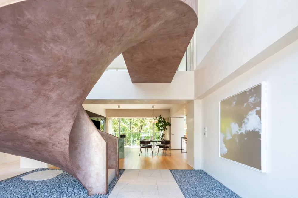 Penthouse Stair and Living Room