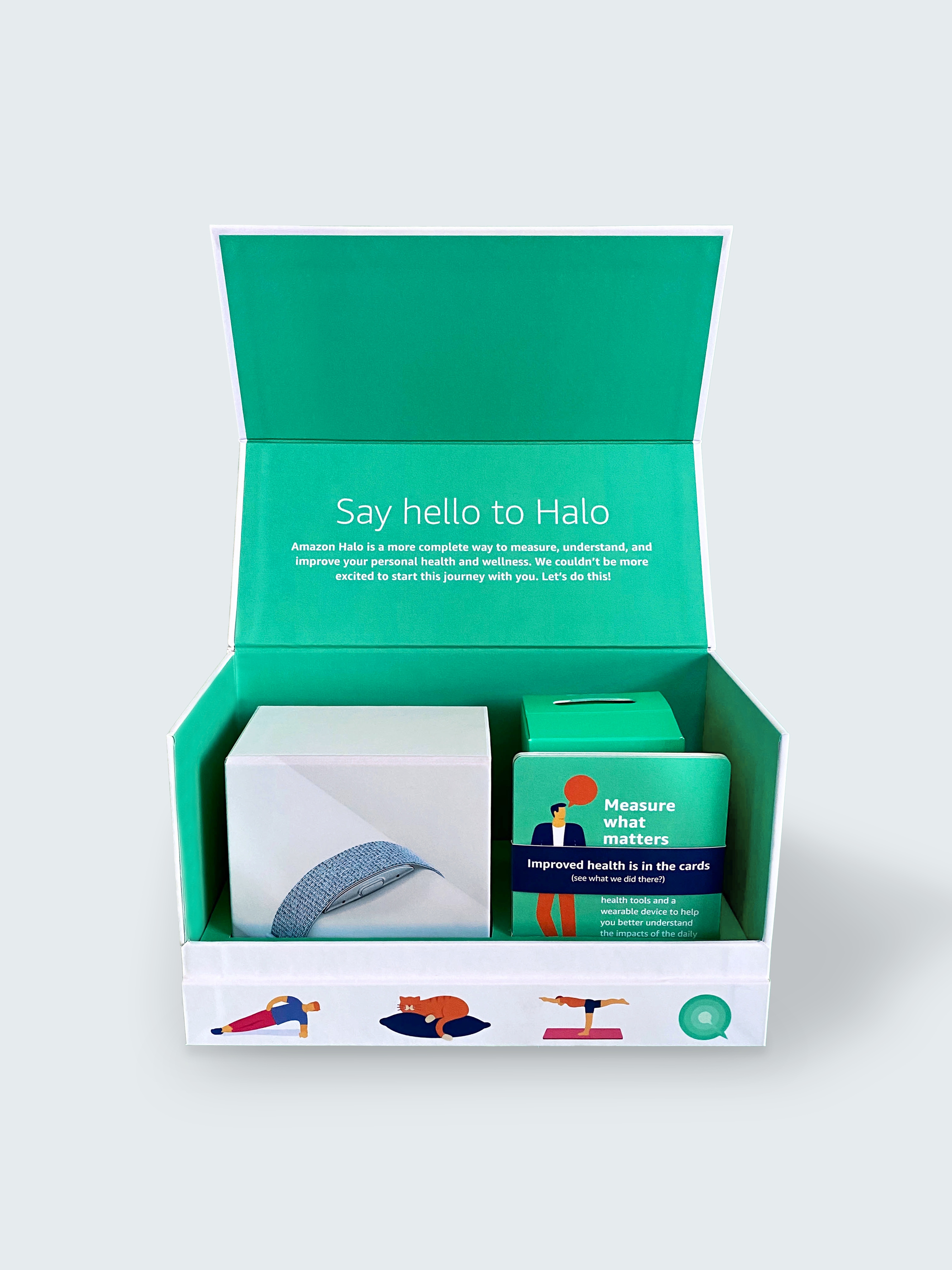 Outcast x Amazon: image of custom Amazon Halo packaging design unboxing