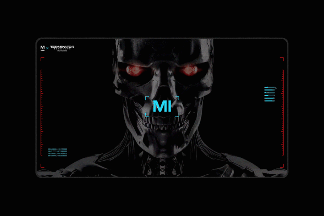 Outcast x Adobe: animated gif capturing a web experience from our #CREATEYOURFATE campaign promoting Terminator: Dark Fate