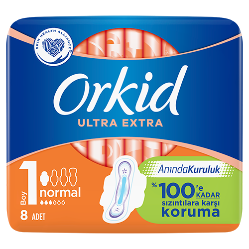 Orkid Ultra Normal (Boy 1) Kanatlı Hijyenik Ped 8 Ped