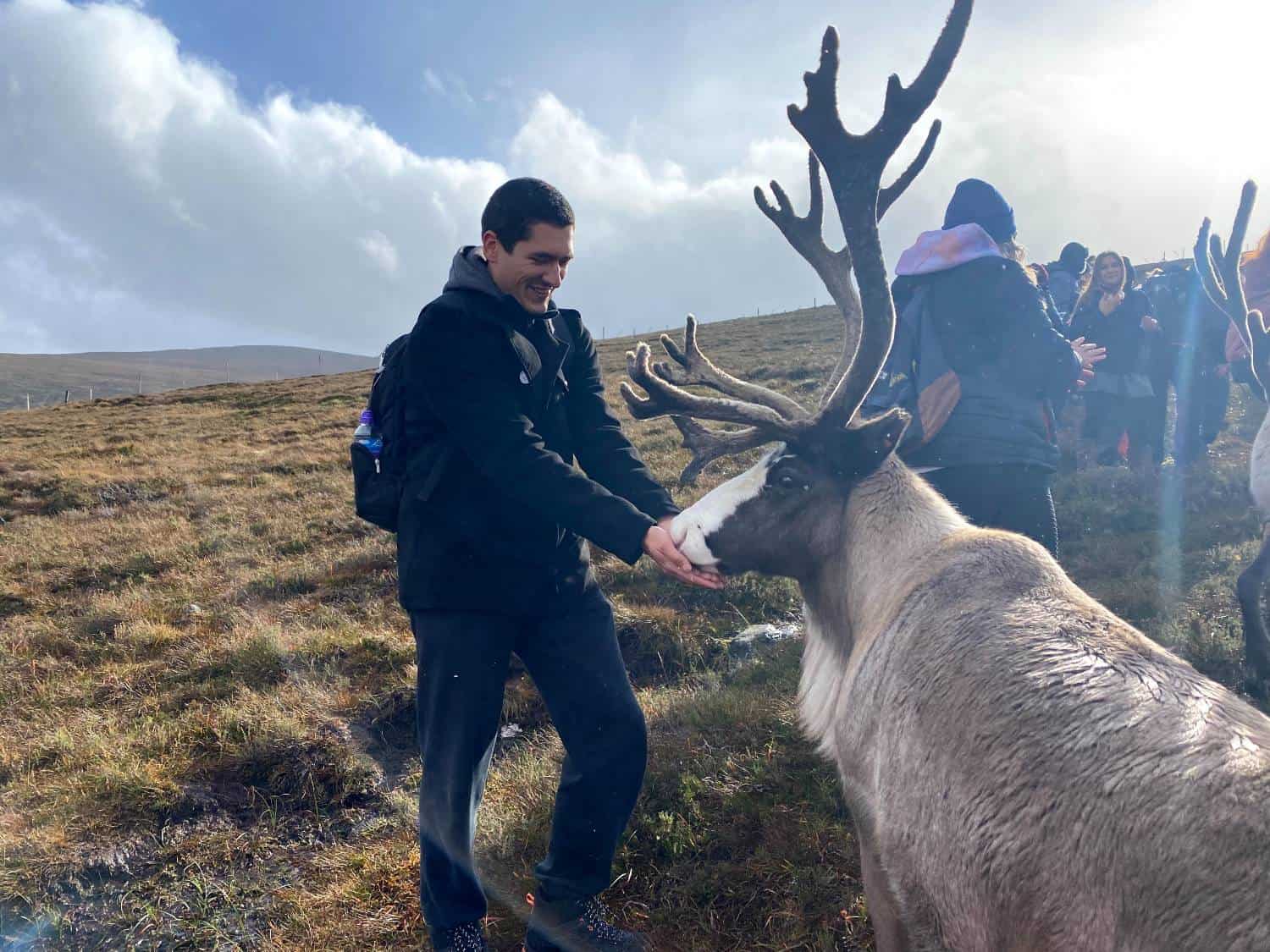 Thankbox founder, Valentin Hinov, with a reindeer