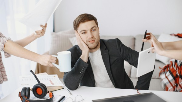 Businessman experiencing burnout