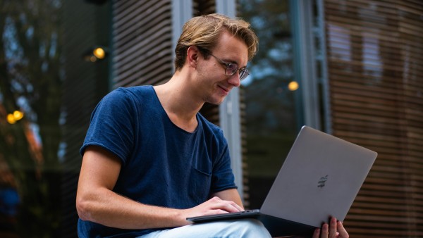 Man using laptop