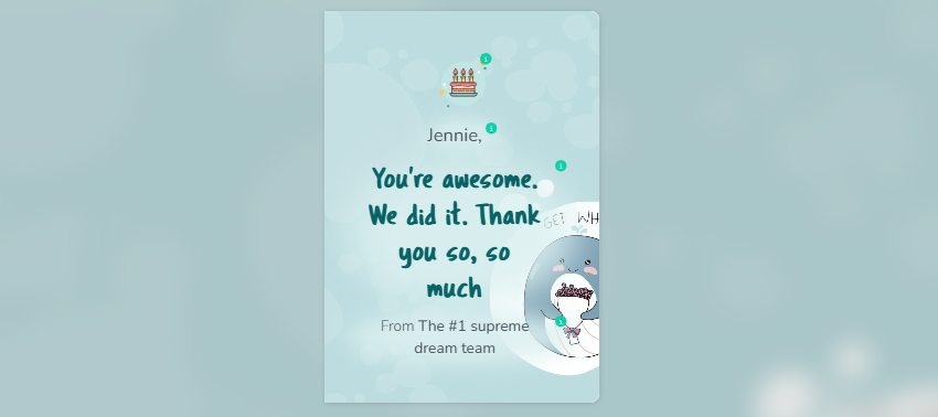 Thankbox Thank you sample - card layout