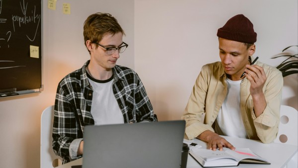 Men working together at the office