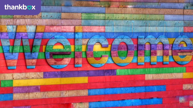 A 3D colourful welcome sign