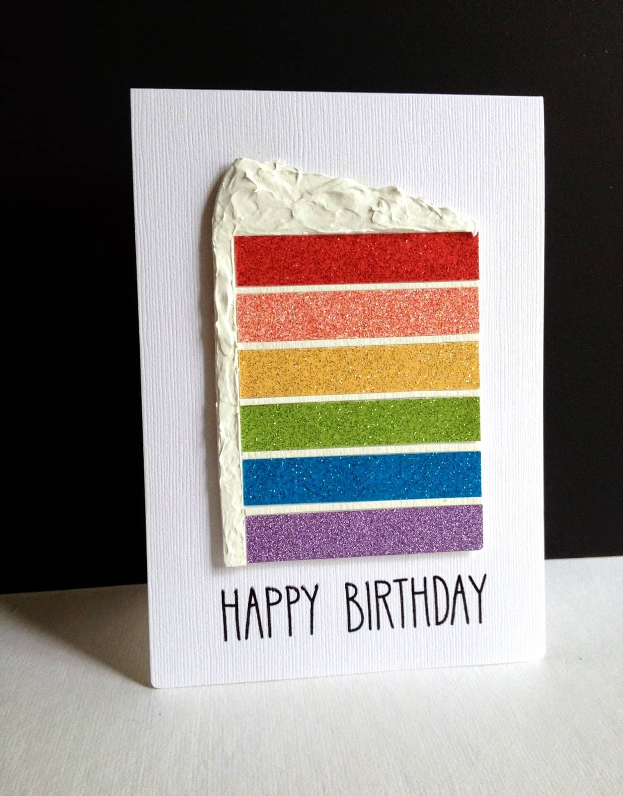 Rainbow cake birthday card