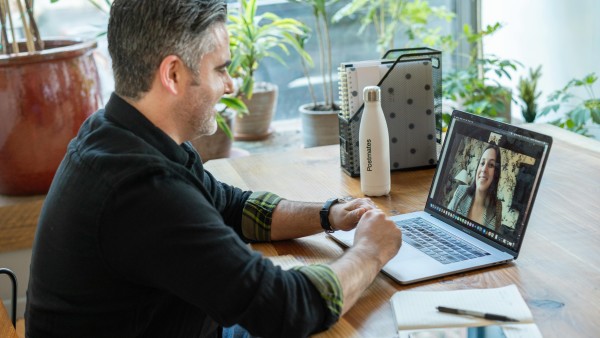 Man on a video call