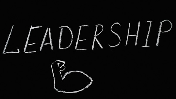 Leadership written on a black background