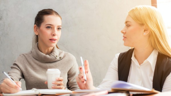 Two women having a conversation