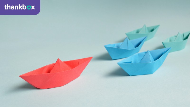Colorful paper boats