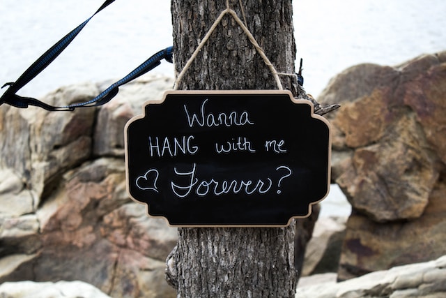 Engagement - hang together sign