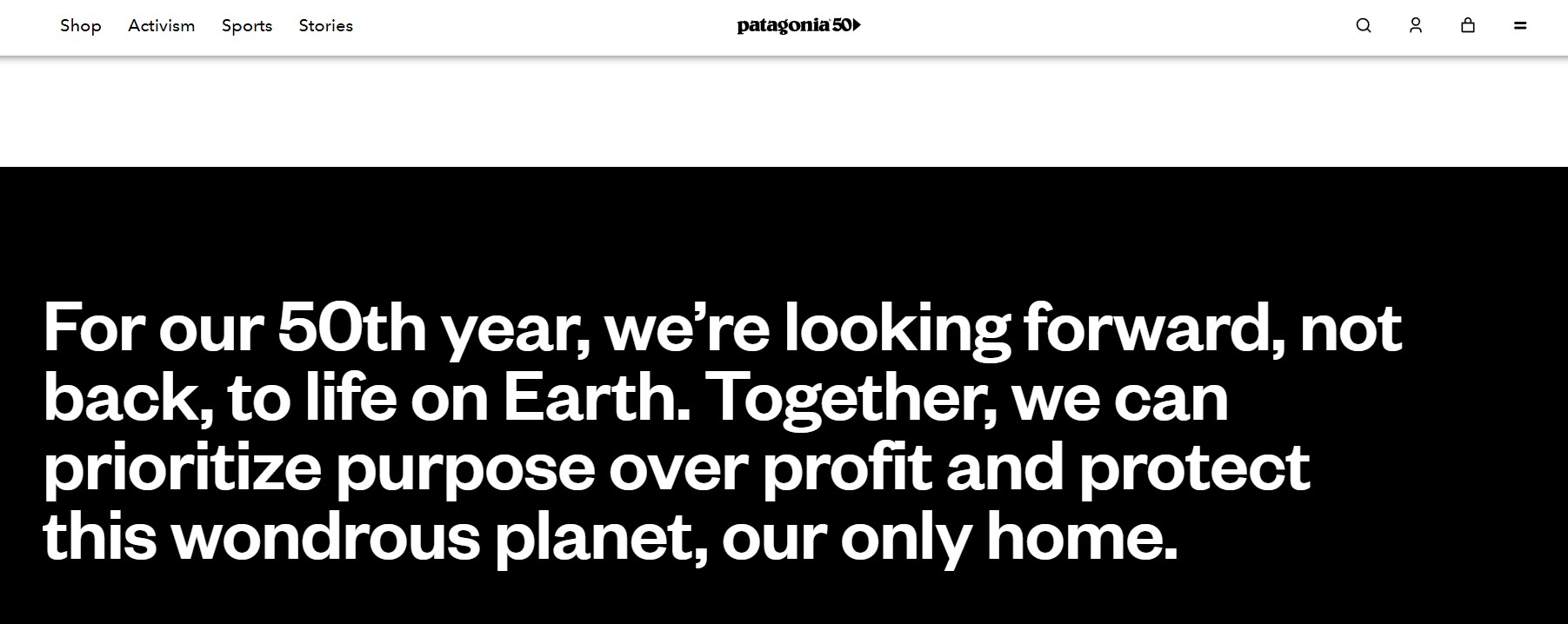 Patagonia 50th year statement