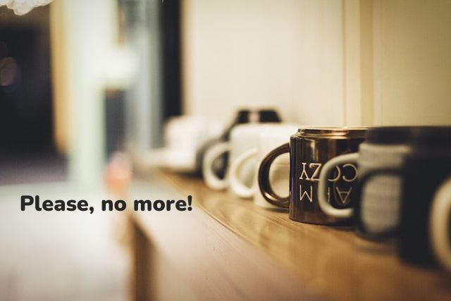 Mugs on a shelf