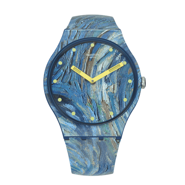 Modern Swatch watch blue