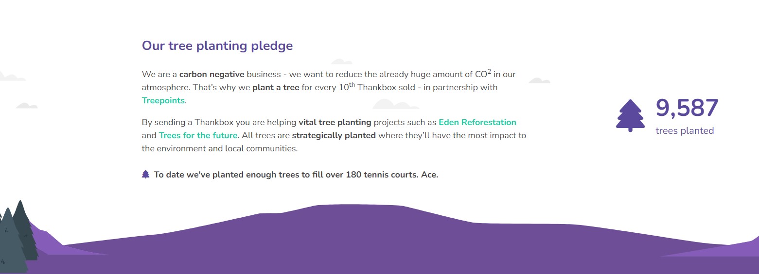 Thankbox tree planting pledge