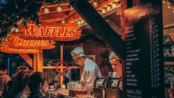 Xmas market food stall