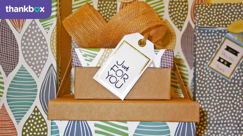 Close-up of Gift Boxes with Greeting Card