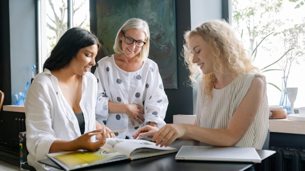 Women having a meeting at the office