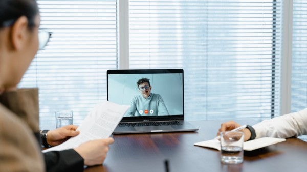 Team in a virtual meeting