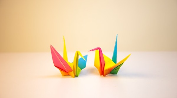 two origami birds