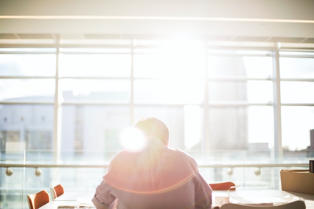 A naturally lit office