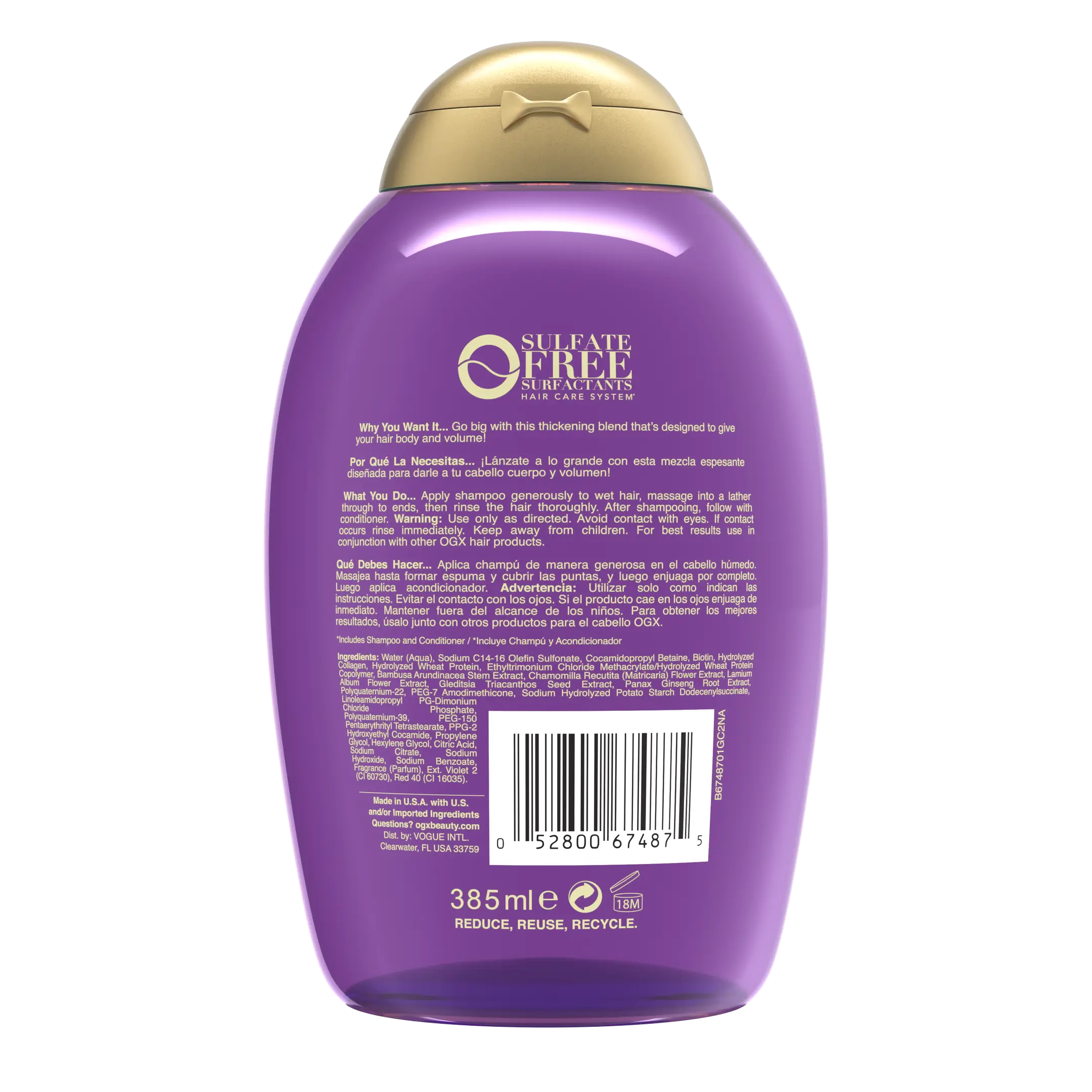 Volumizing Thick Full Biotin Collagen Shampoo OGX Beauty