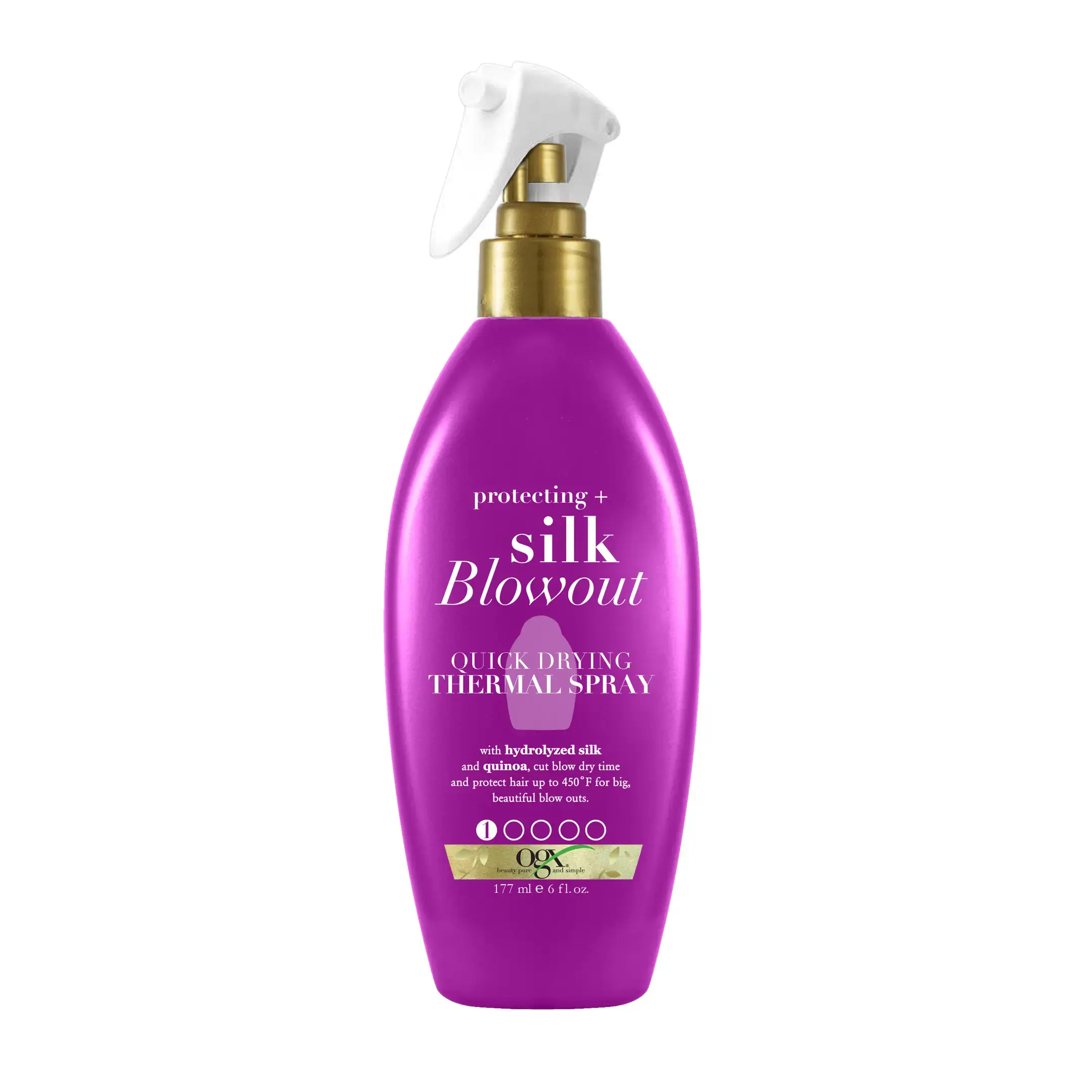 Silky Blowout Quick Drying Thermal Spray Front of Packaging