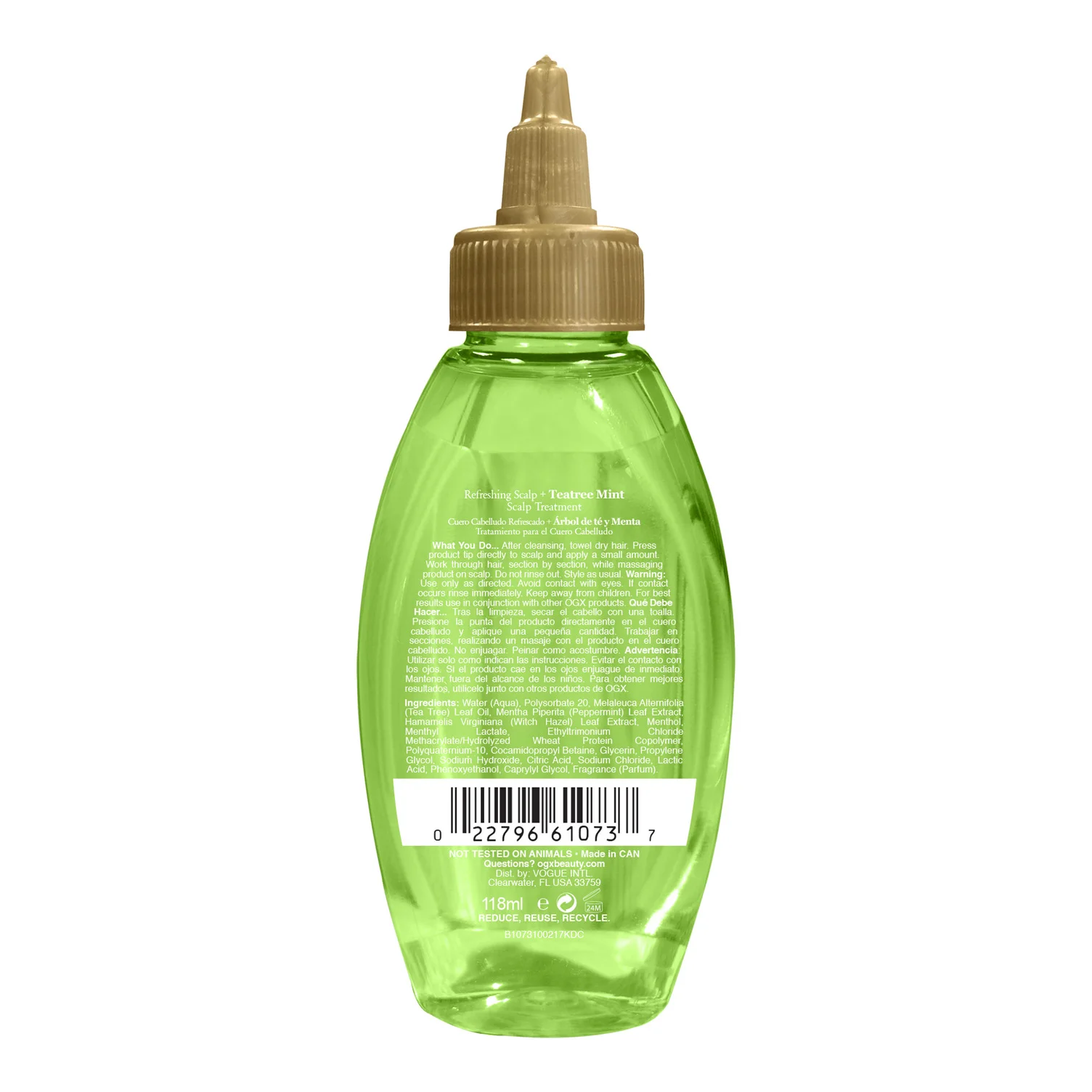 [DISCONTINUED] Teatree Mint Scalp Treatment Back of Packaging