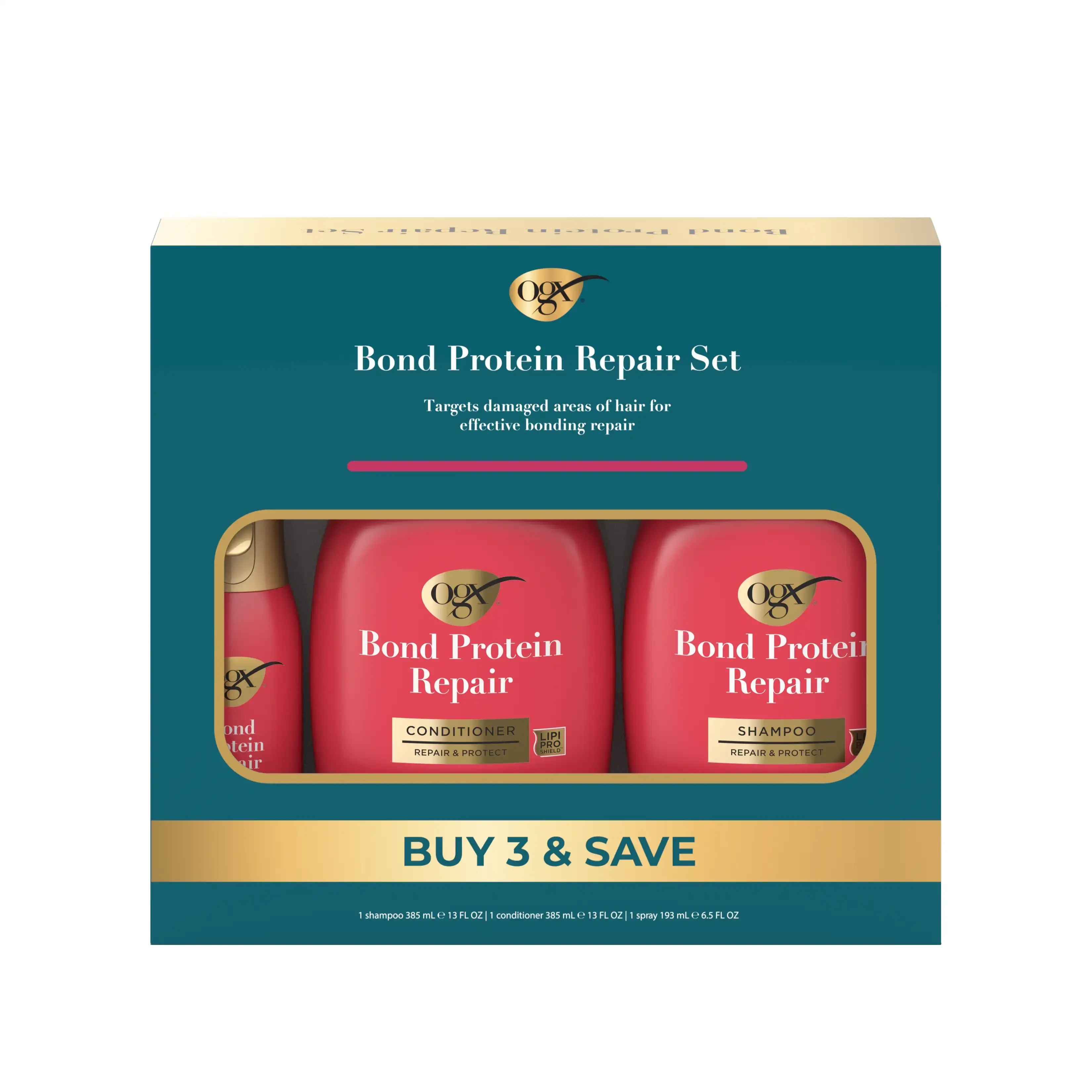 OGX® Bond Protein Repair Hair Care Set, 3 items - Front of pack