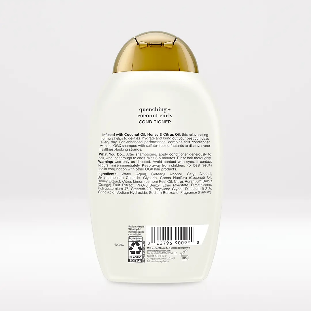 Coconut Curls Conditioner 13oz Back of Packaging