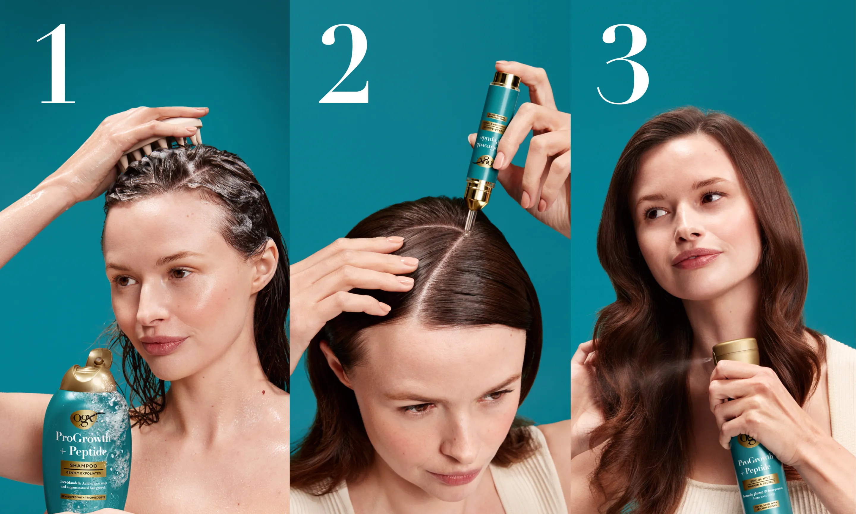 95% agree OGX® ProGrowth + Peptide routine is easy to integrate into daily hair care routine