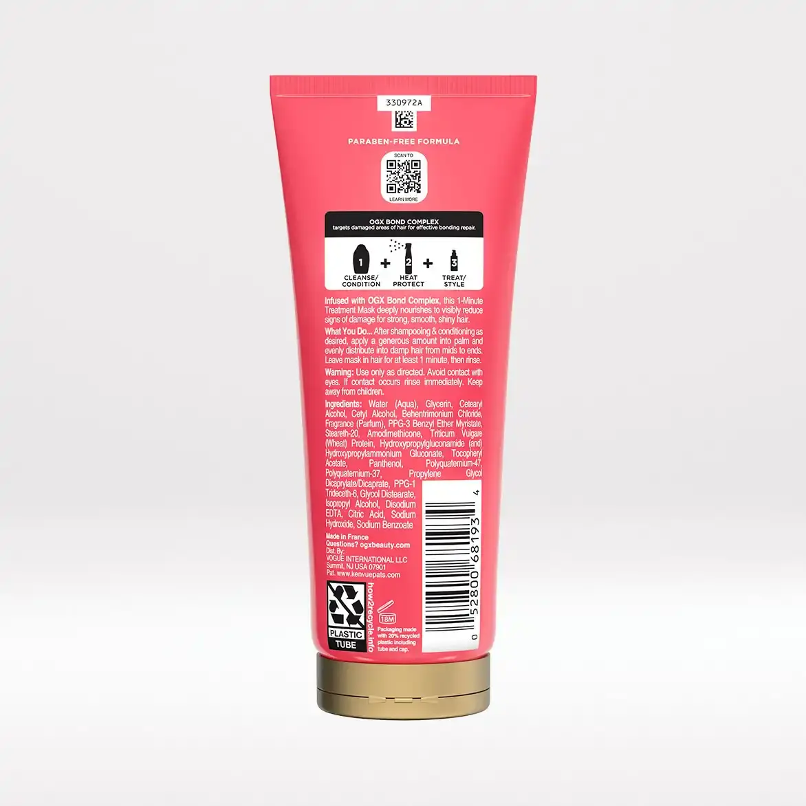 Bond Protein Repair 1 Minute Treatment Mask Back of Packaging