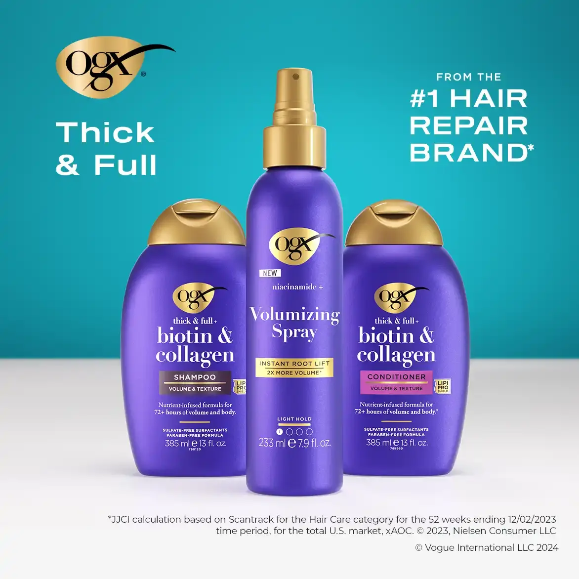 OGX® Thick & Full products from the #1 Hair Repair Brand*