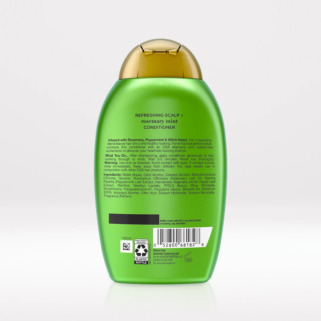 Rosemary Mint Extra Strength Conditioner 13oz Back of Packaging