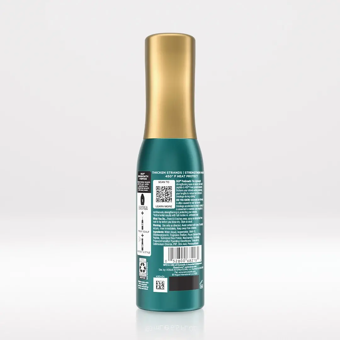 ProGrowth + Peptide Serum Mist Back of Packaging 