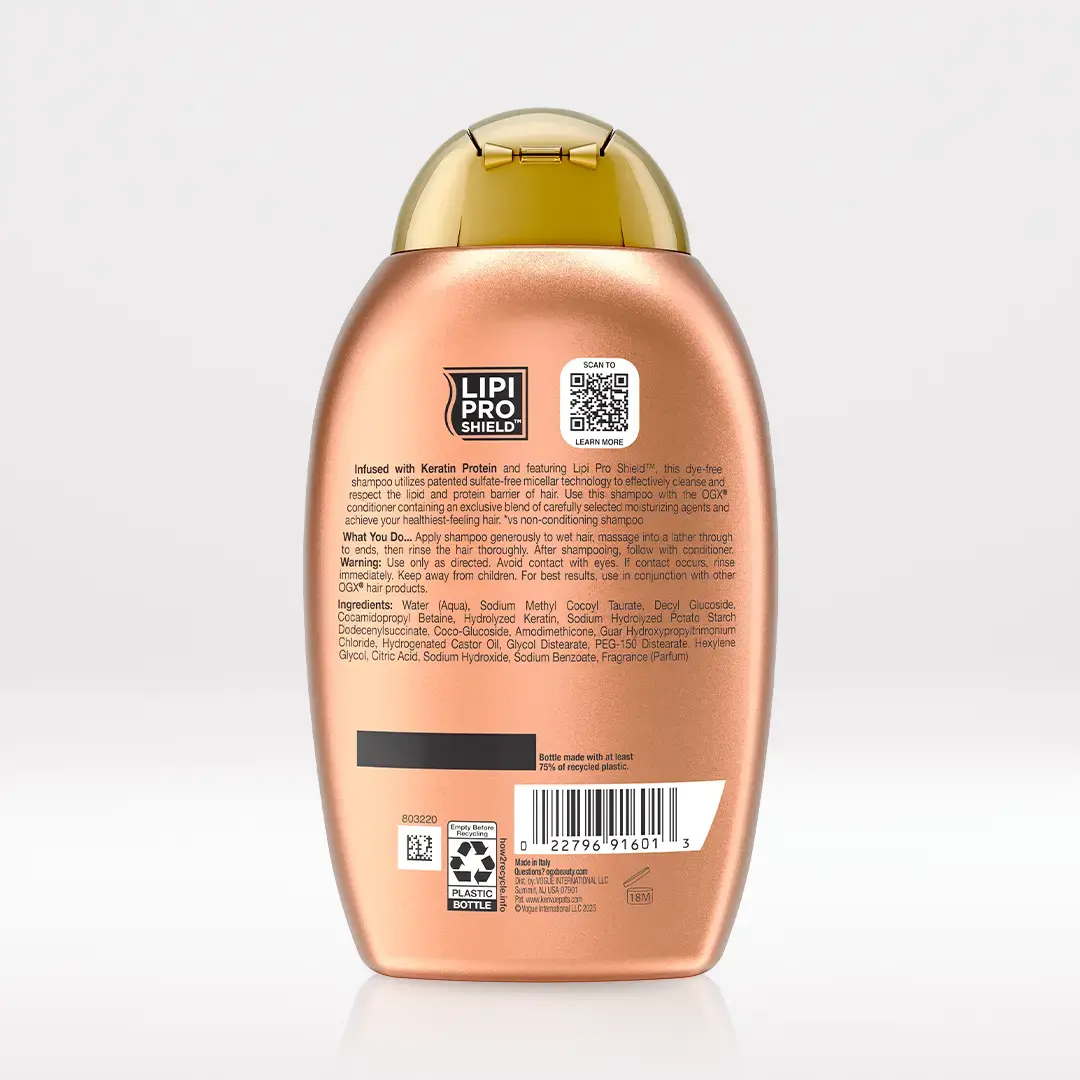 Brazilian Keratin Therapy Shampoo Back of Packaging