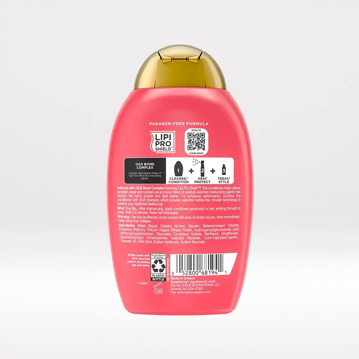 Bond Protein Repair Lightweight Conditioner Back of Packaging with Ingredients