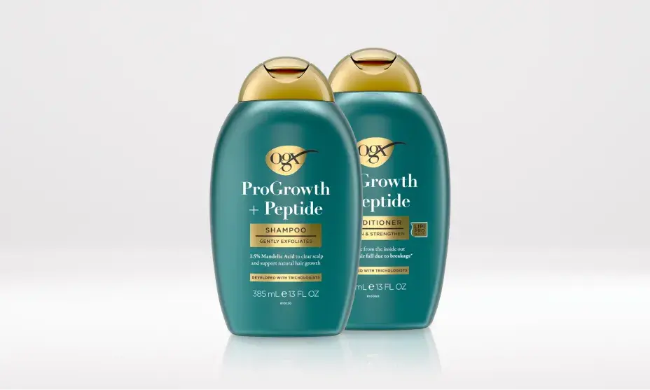 ProGrowth + Peptide Shampoo and Conditioner Front of Packaging