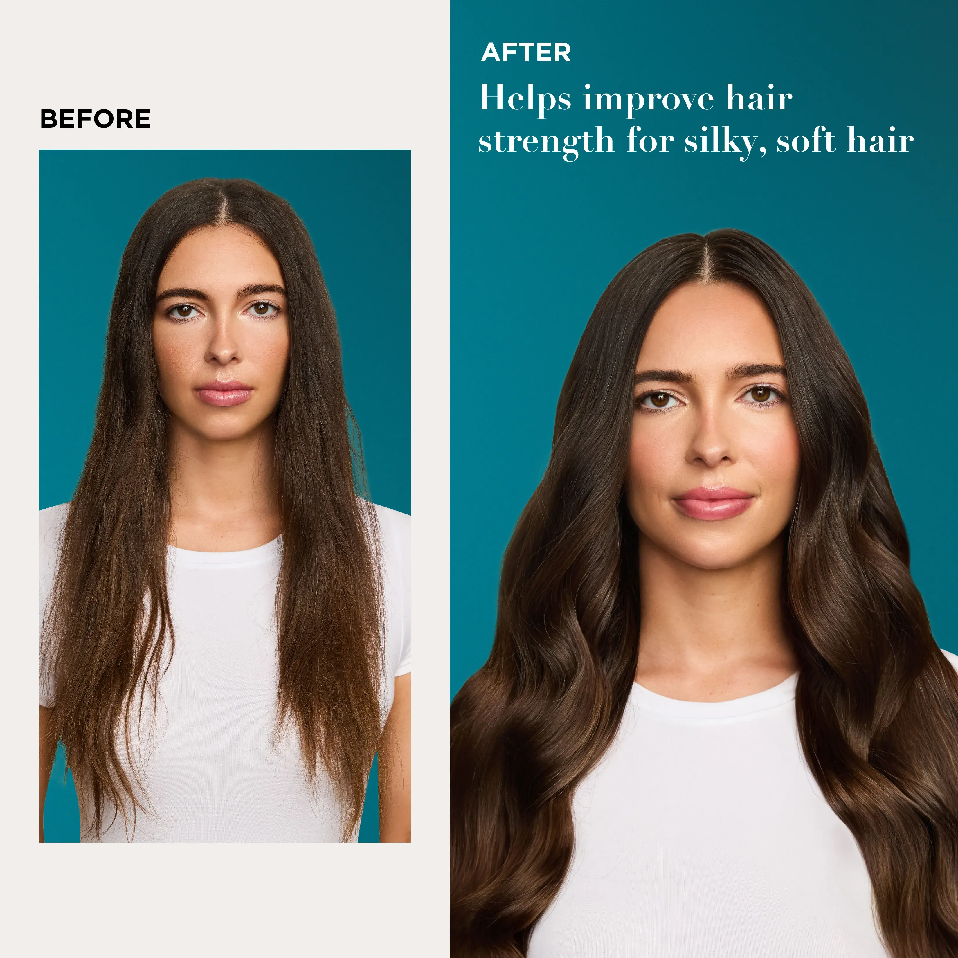 OGX® Hair Before and After of Renewing + Argan Oil of Morocco Penetrating Oil