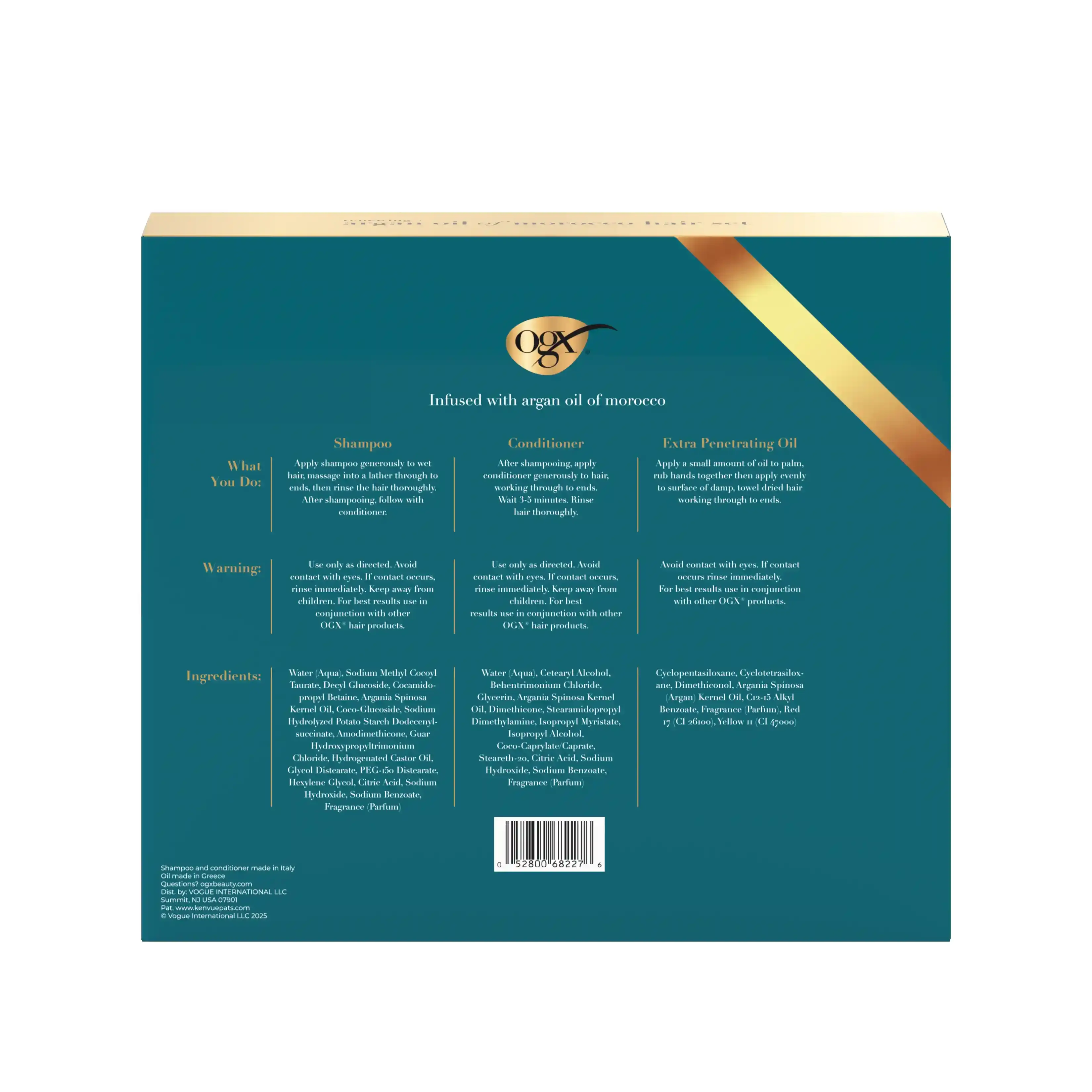 OGX® Argan Oil of Morocco Travel Size Hair Care Set, 3 Items Back of pack