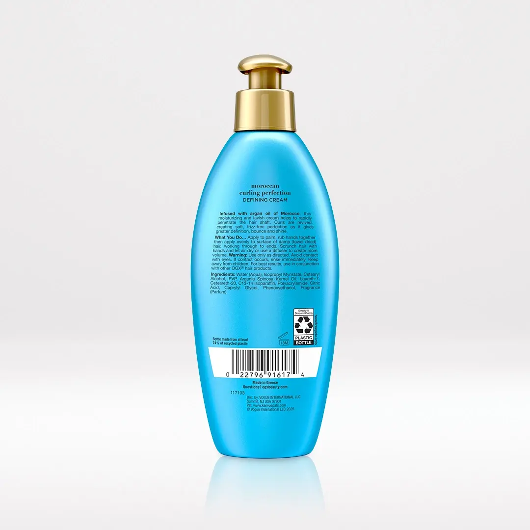 Moroccan Curling Perfection Defining Cream Back of Packaging